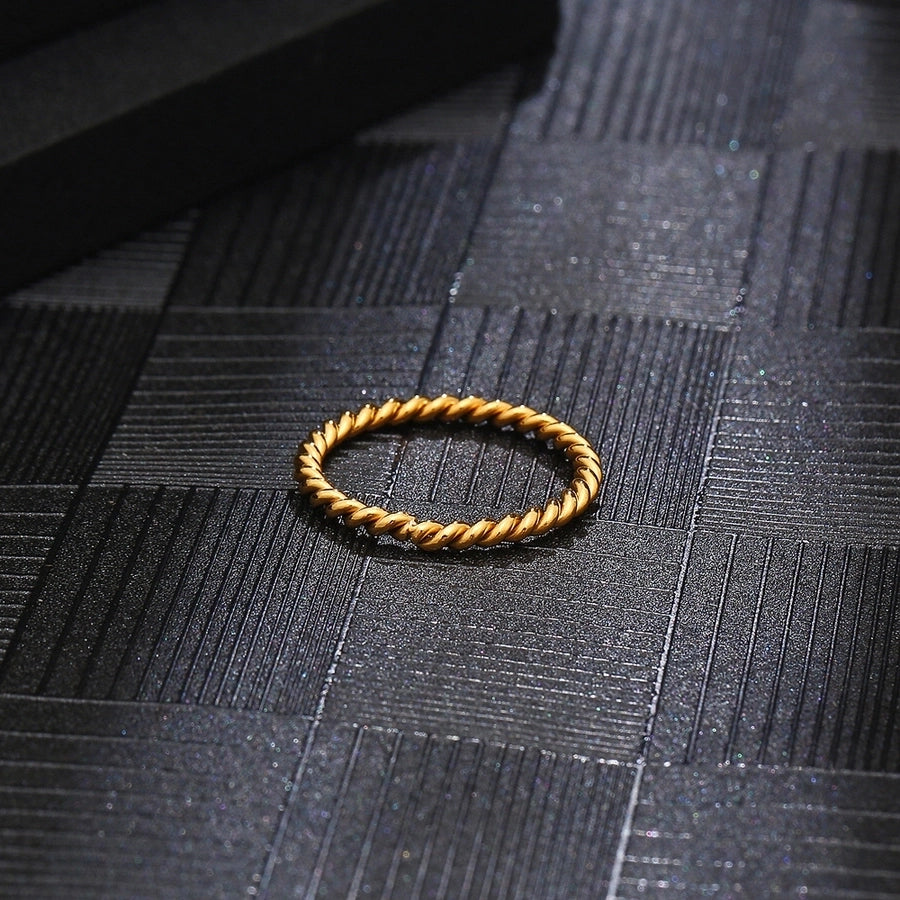 304 Stainless Steel 18K Gold Plated IG Style Plating Twist Rings