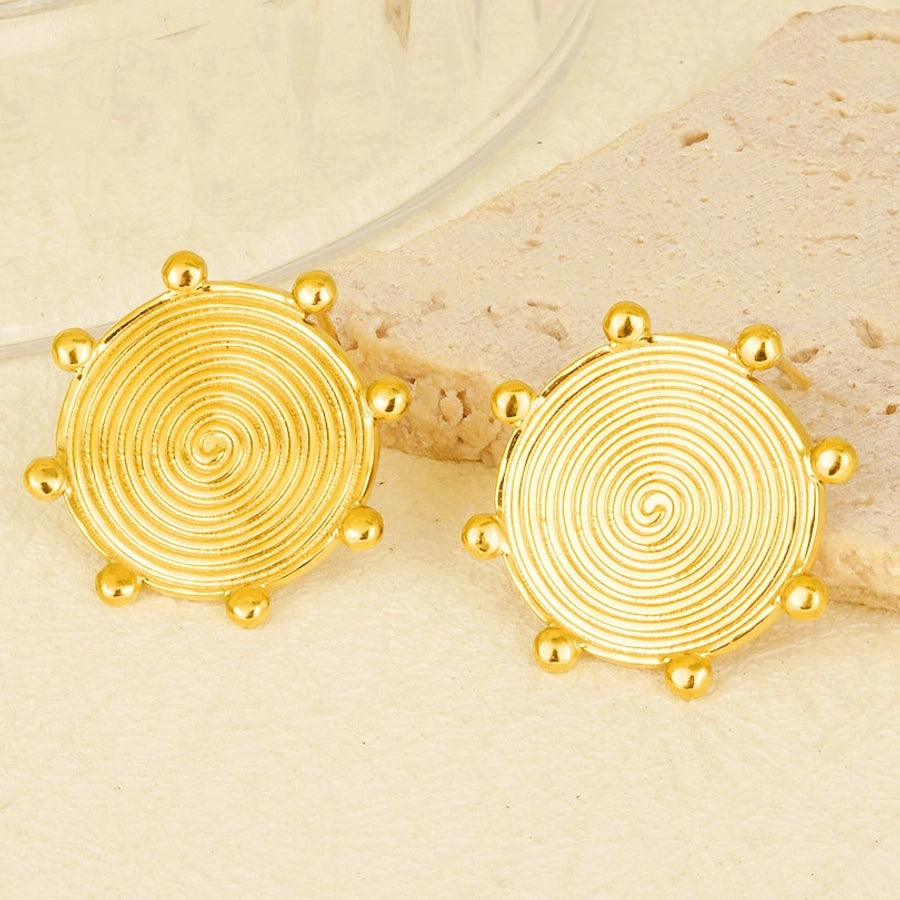 1 Pair Simple Style Classic Style Geometric Plating 304 Stainless Steel Ear Studs