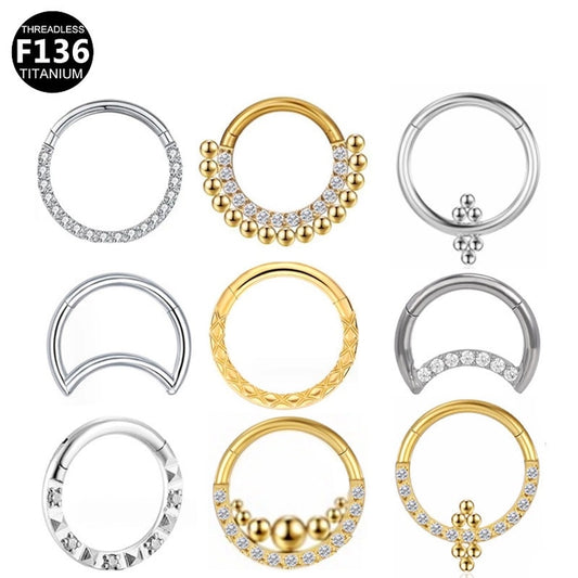 1 Piece Nose Rings & Studs Princess Sexy Pastoral Round Pure Titanium Plating Inlay Zircon White Gold Plated Gold Plated Nose Rings & Studs