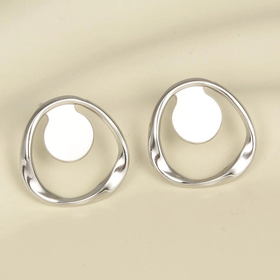 1 Pair Simple Style Commute Geometric Plating 304 Stainless Steel Ear Studs - CEJEW