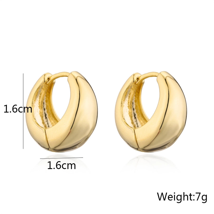 fashion circle copper hoop earrings gold plated copper earrings 1 pair