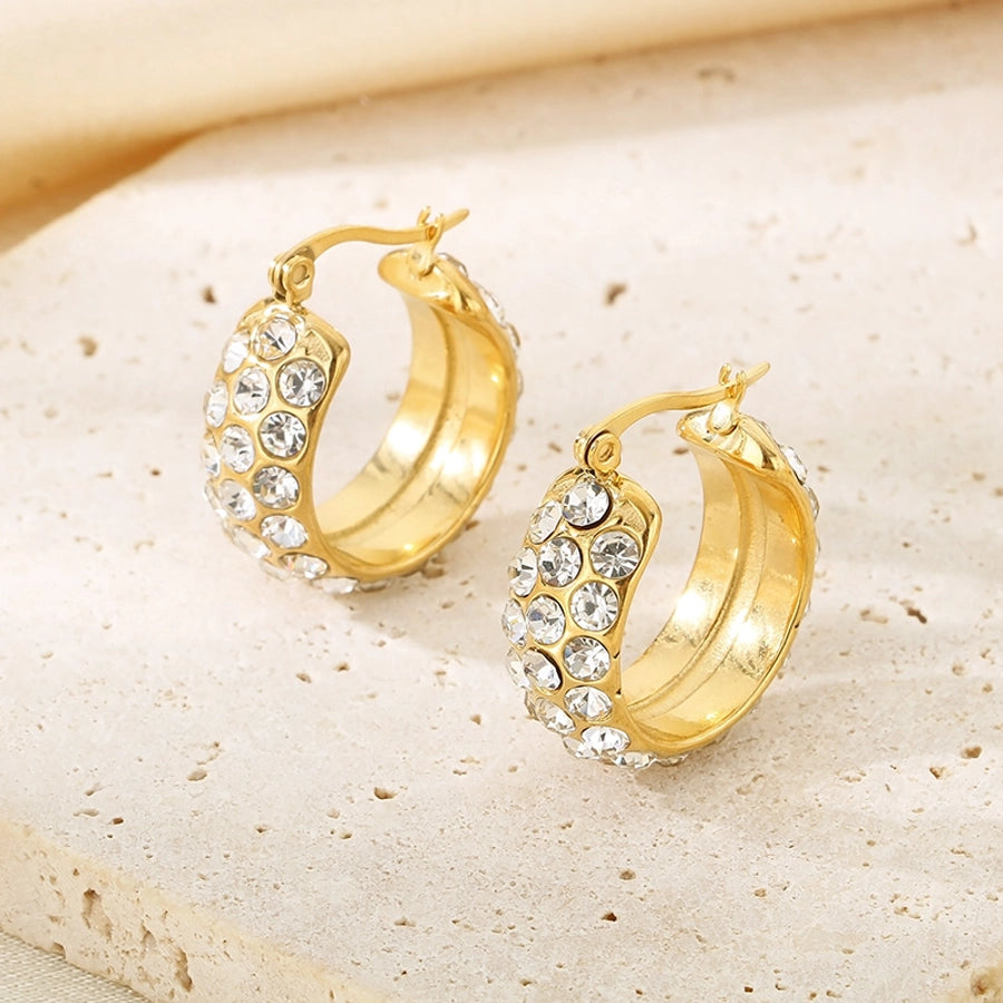 1 Pair Elegant Vintage Style Streetwear Geometric 304 Stainless Steel 18K Gold Plated Earrings