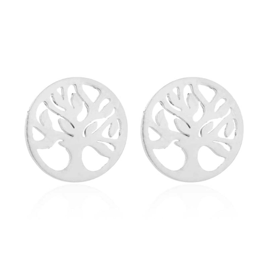 1 Pair Preppy Style Tree Polishing Plating Hollow Out 304 Stainless Steel 18K Gold Plated Ear Studs