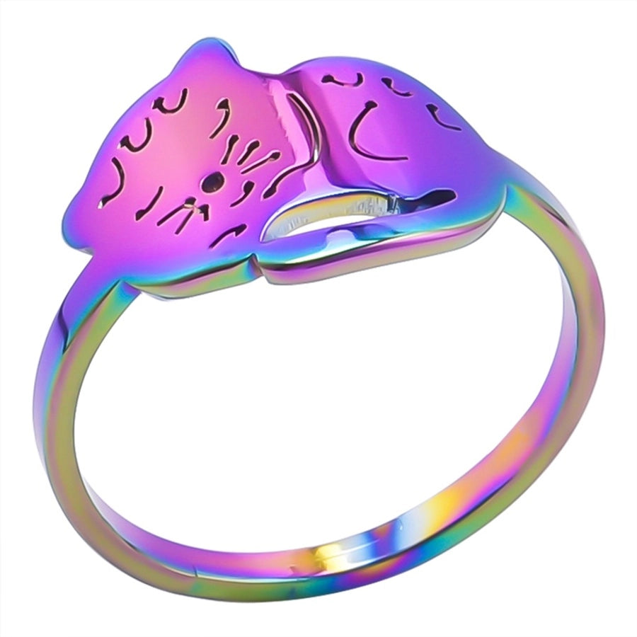 Jewelry Commute Cat 304 Stainless Steel 18K Gold Plated Plating Rings - CEJEW