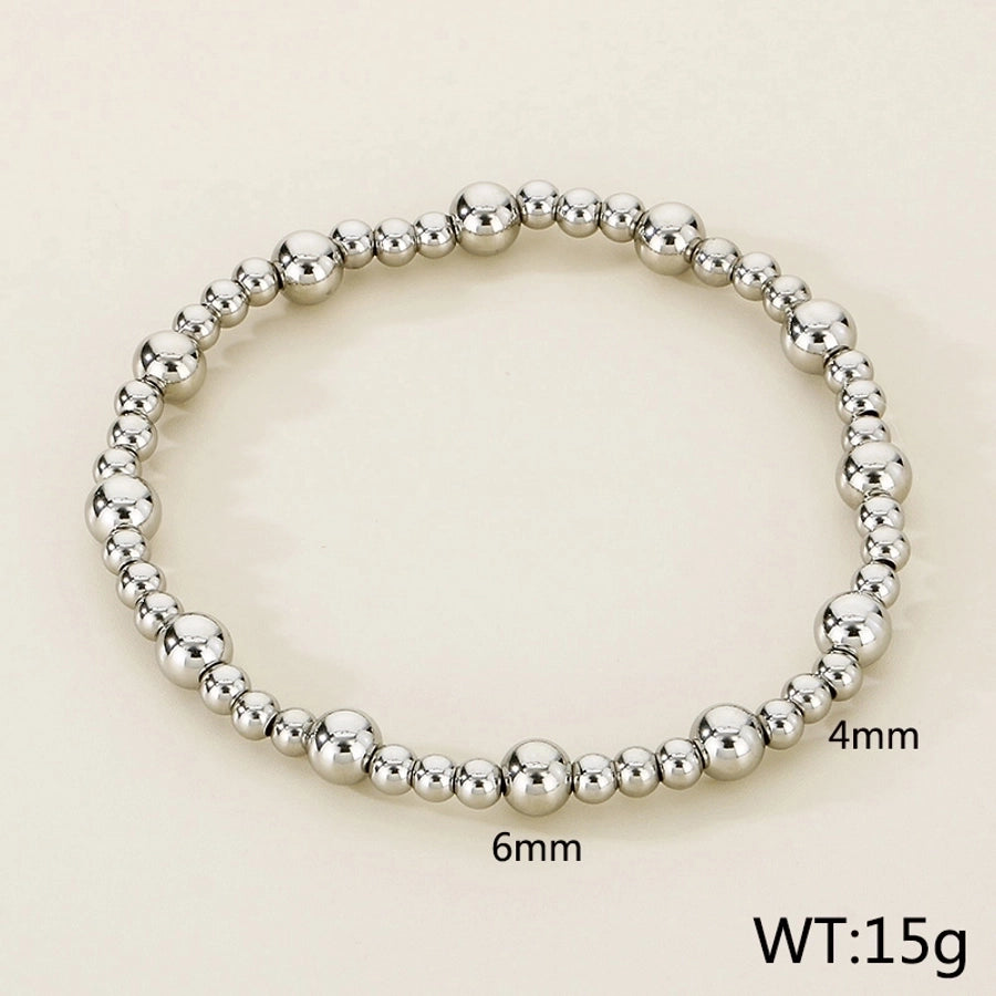 Simple Style Round 304 Stainless Steel 18K Gold Plated Bracelets In Bulk - CEJEW