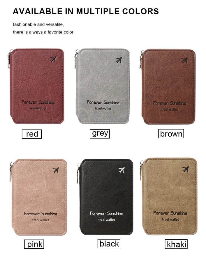 Unisex Solid Color Pu Leather Zipper Card Holders