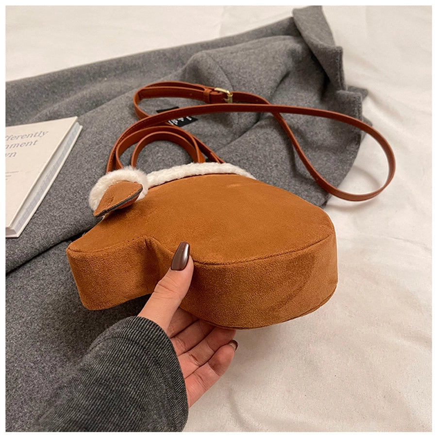 Women's Small Pu Leather Solid Color Streetwear Sewing Thread Glove-shaped Magnetic Buckle Crossbody Bag