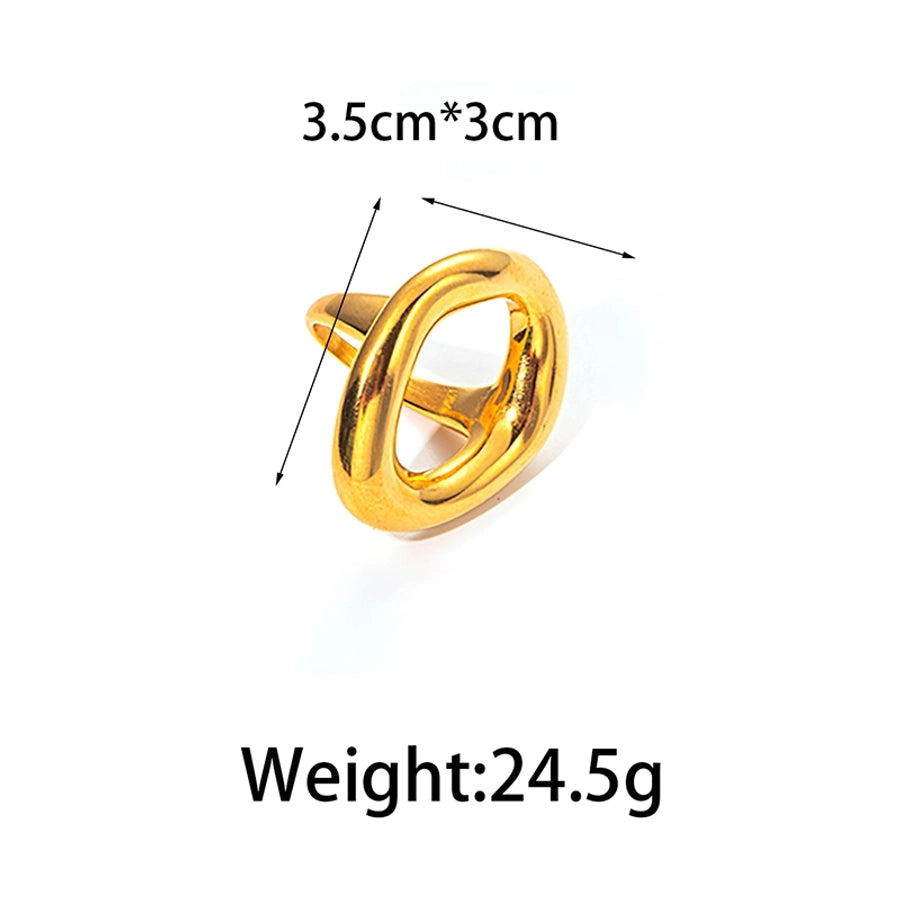 Jewelry Modern Style Simple Style Commute Irregular Heart Shape 304 Stainless Steel 14K Gold Plated Hollow Out Stainless Steel Rings