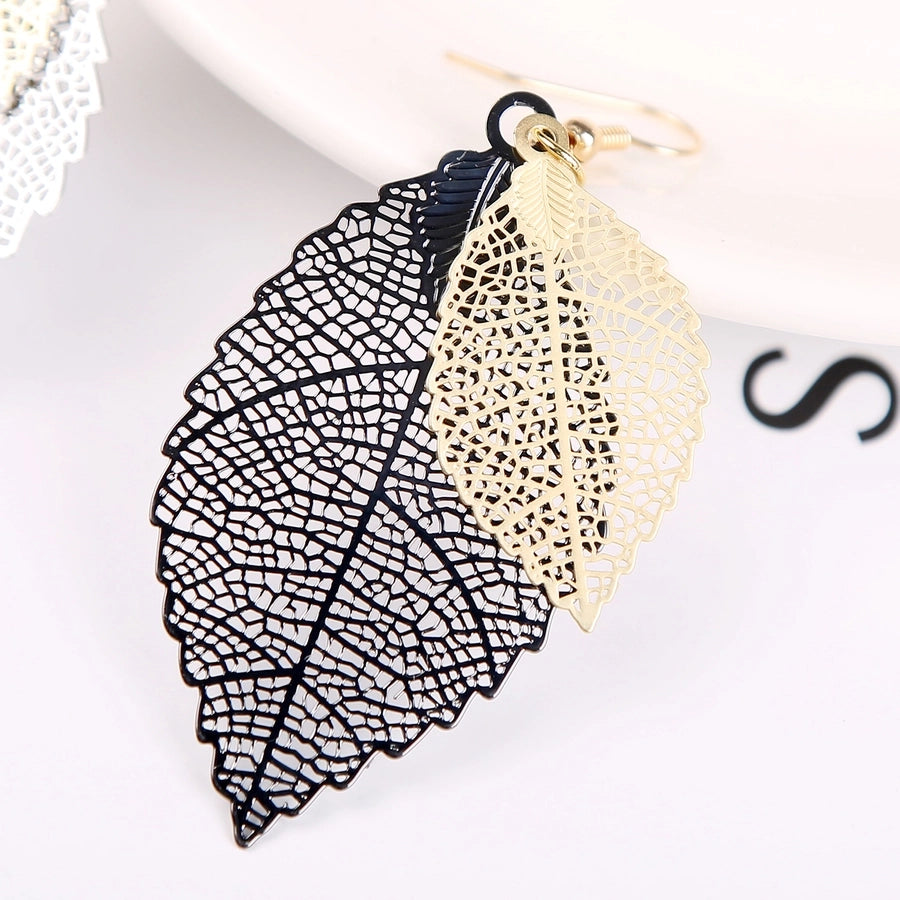 fashion leaf copper plating earrings 1 pair