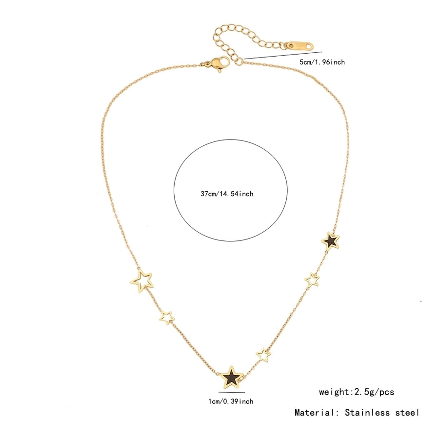 Jewelry Simple Style Classic Style Commute Star Heart Shape 304 Stainless Steel 18K Gold Plated Necklace