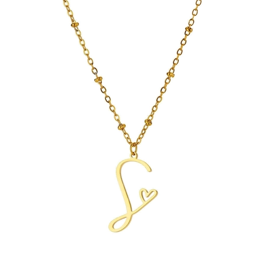 Jewelry IG Style Sweet Letter Heart Shape 304 Stainless Steel Plating Hollow Out Pendant Necklace