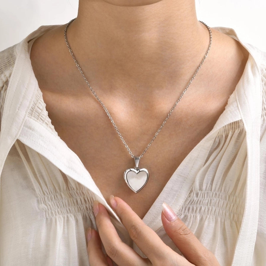 Jewelry Simple Style Heart Shape 201 Stainless Steel Pendant Necklace