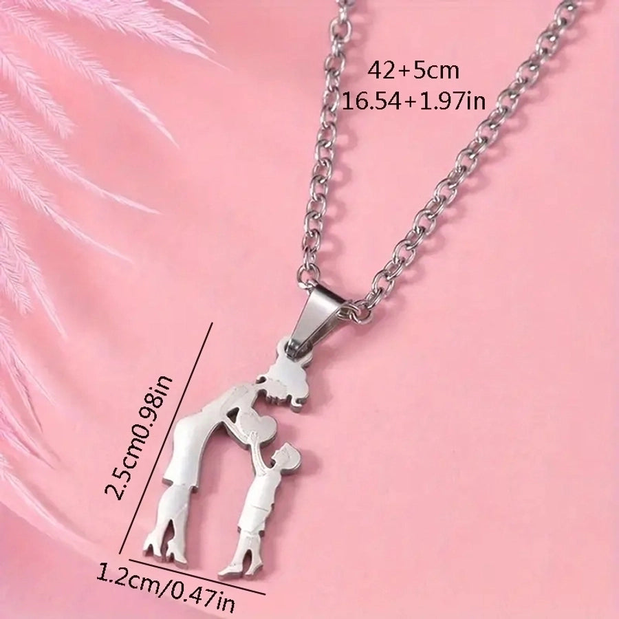 Jewelry Sweet Simple Style Human 304 Stainless Steel Pendant Necklace