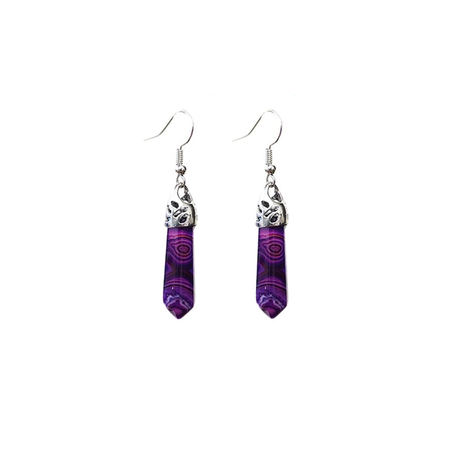 ethnic style water droplets stone drop earrings 1 pair