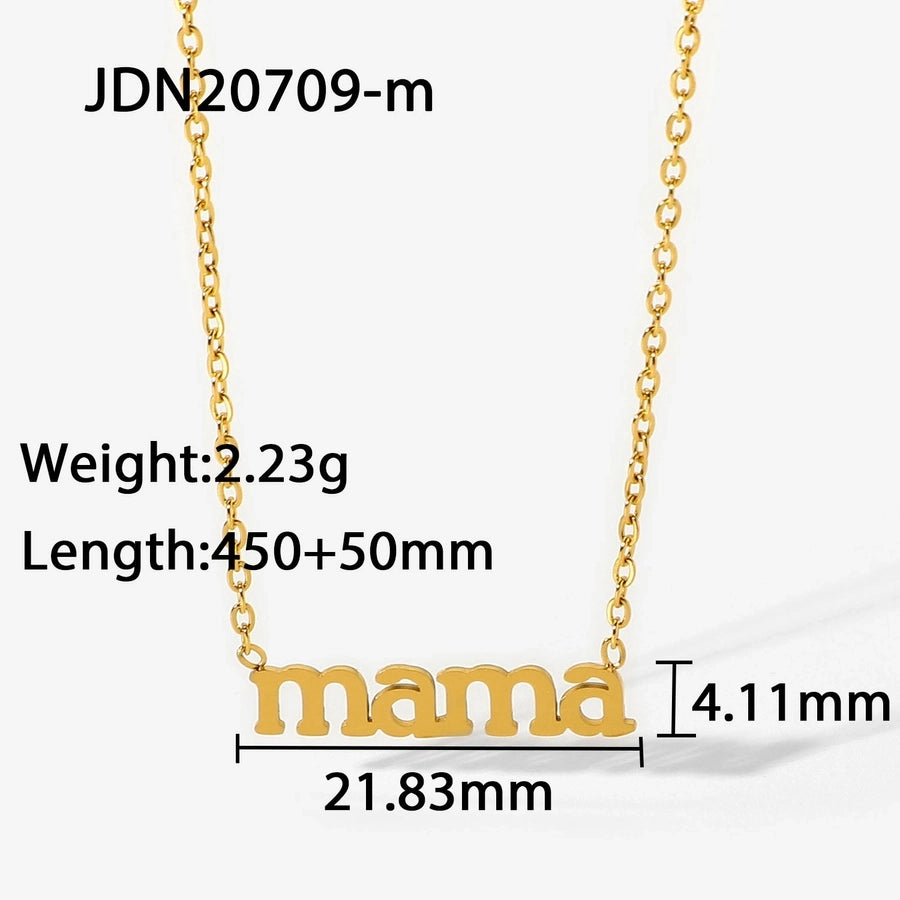 Jewelry Simple Style Letter Stainless Steel Titanium Steel Plating Pendant Necklace