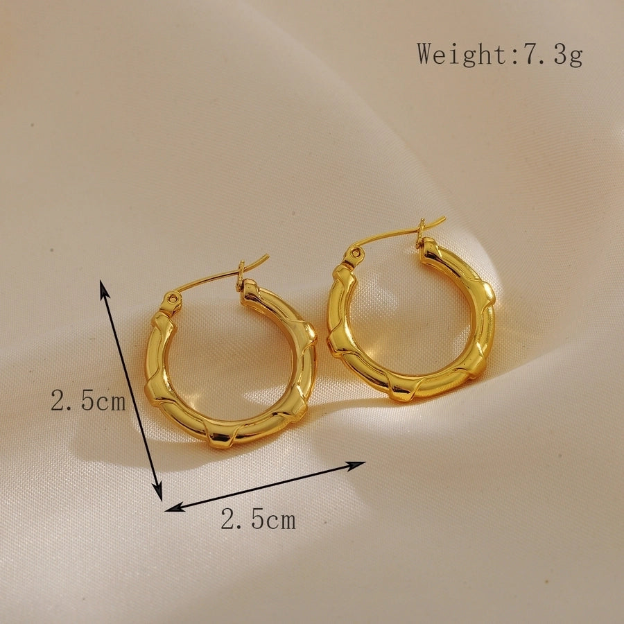 1 Pair Elegant Glam Luxurious Solid Color Plating 304 Stainless Steel 18K Gold Plated Ear Studs