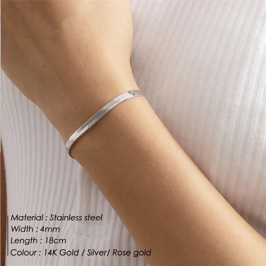 simple style u shape stainless steel plating chain 14k gold plated bracelets