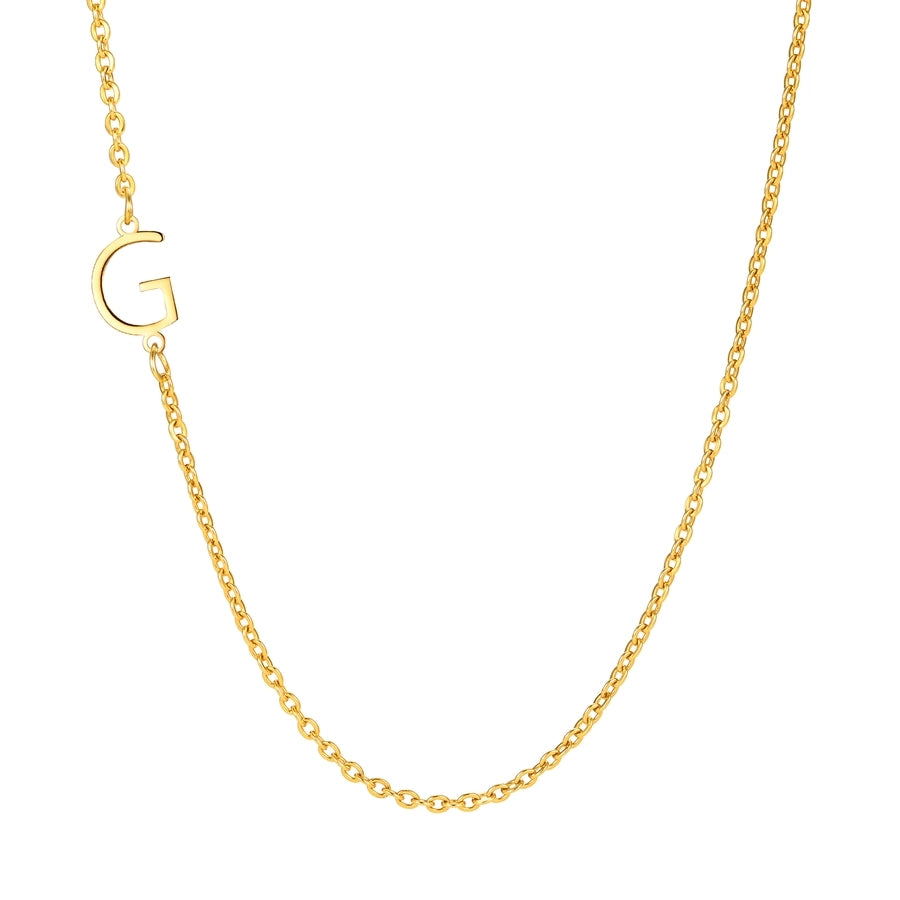 Jewelry IG Style Simple Style letter 201 Stainless Steel 18K Gold Plated Plating Pendant Necklace