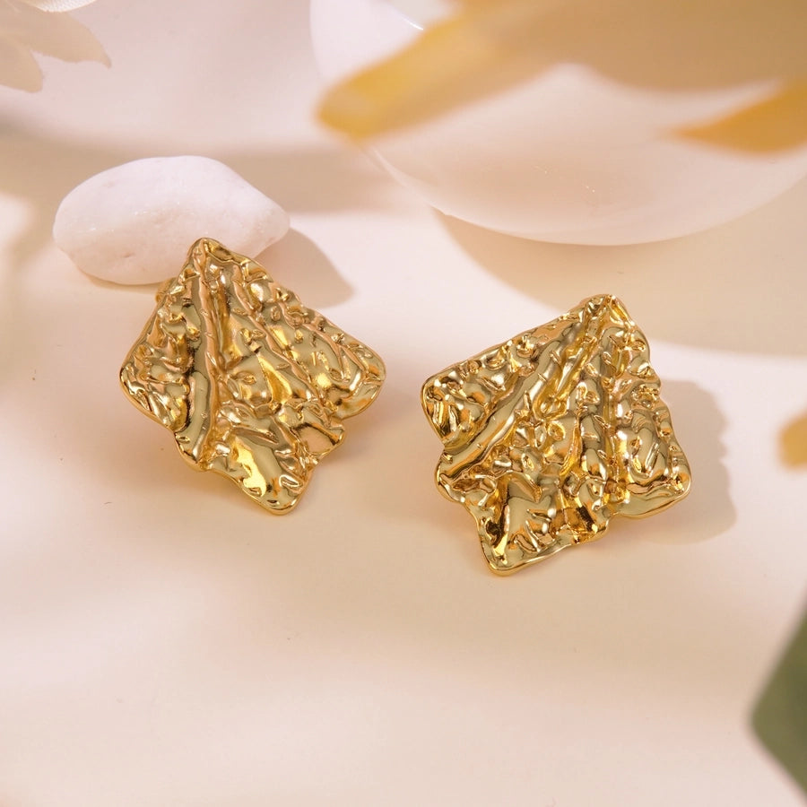 1 Pair Elegant French Style Sweet Geometric Flower 304 Stainless Steel Imitation Gold  Ear Studs