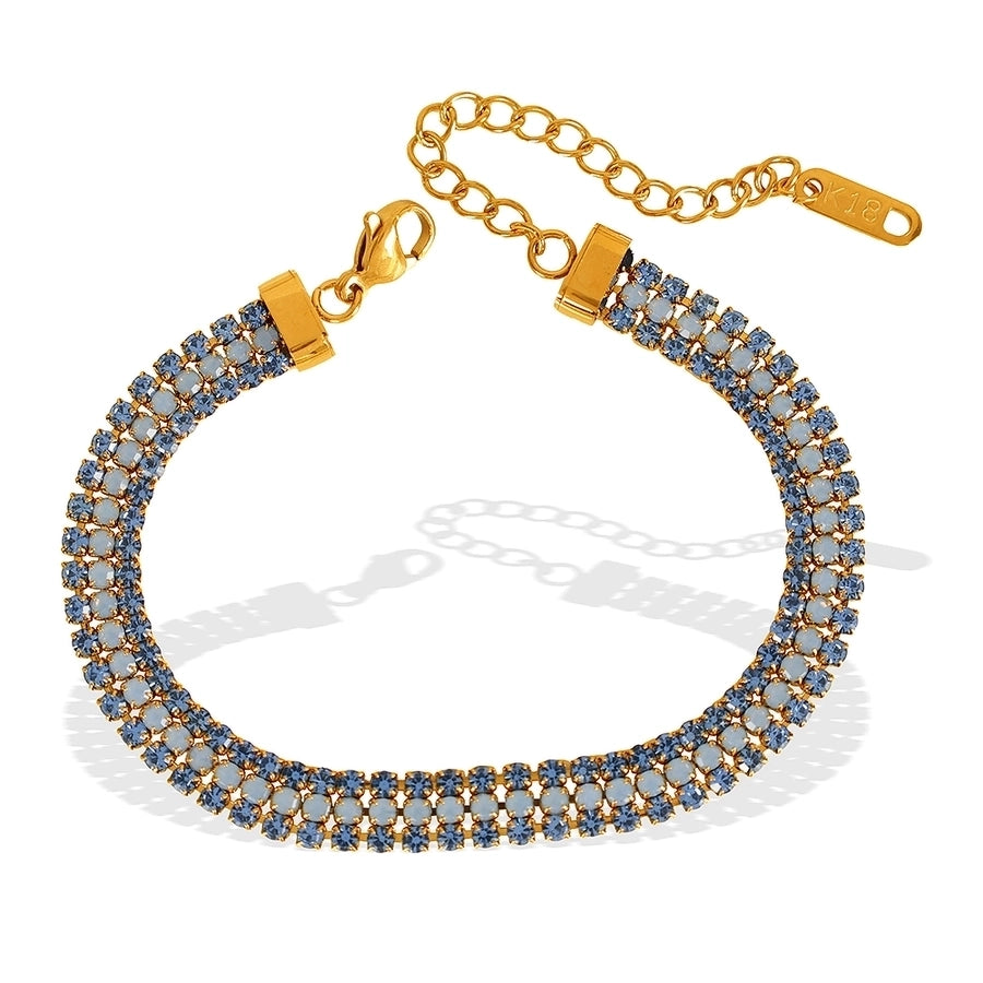 Simple Style Classic Style Geometric 304 Stainless Steel 18K Gold Plated Zircon Bracelets In Bulk