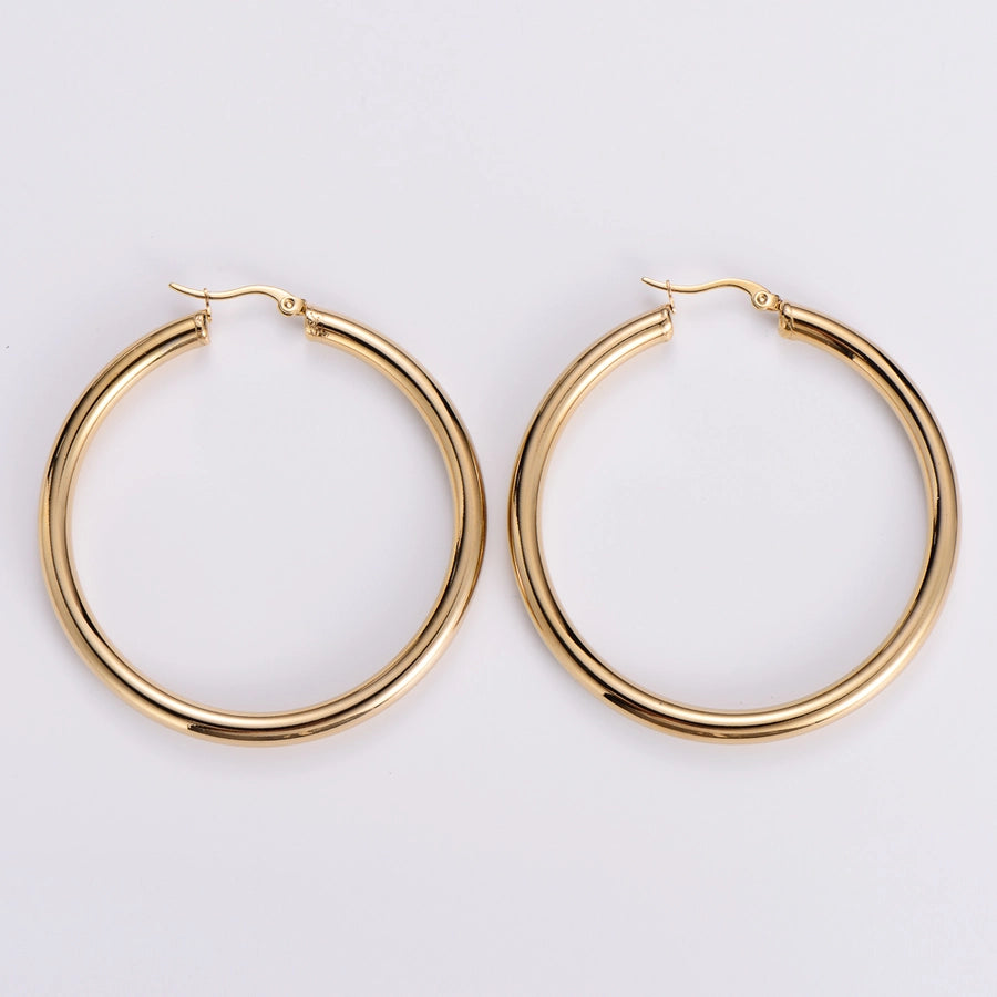 1 Pair Simple Style Geometric Plating 304 Stainless Steel No Inlaid 18K Gold Plated Stainless Steel Earrings