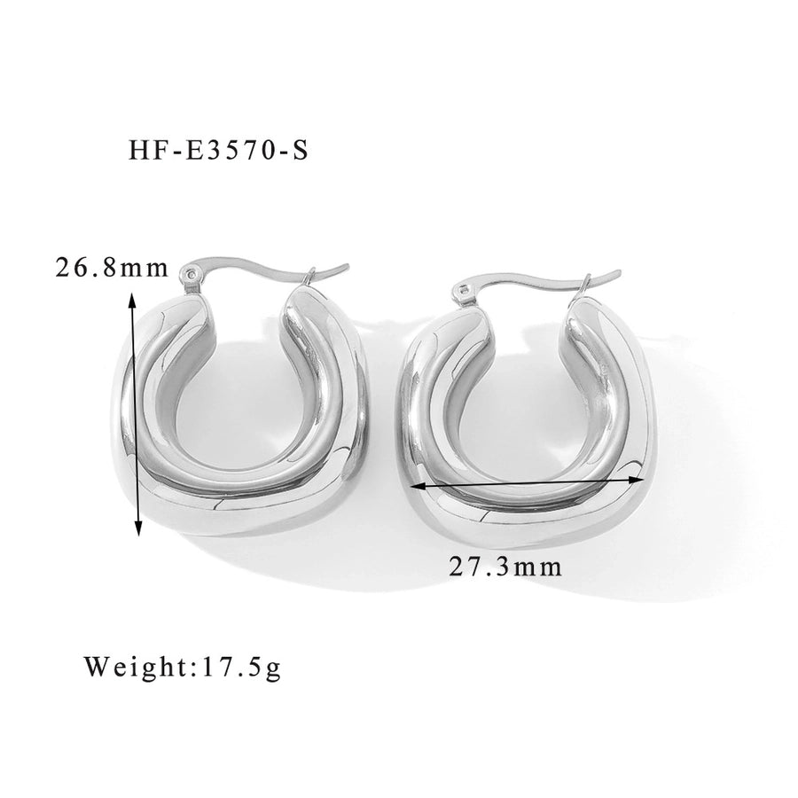 1 Pair Simple Style Classic Style U Shape Heart Shape Plating 316L Stainless Steel  Ear Studs