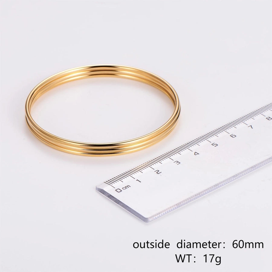 Elegant Simple Style Solid Color 304 Stainless Steel 18K Gold Plated Bangle In Bulk