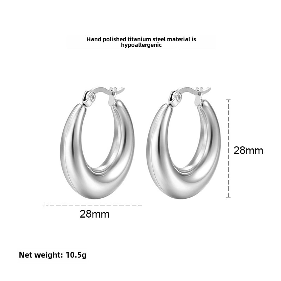 style titanium steel hollow earrings vacuum electroplating 18K real gold stainless steel Women's Light earrings simple earrings - CEJEW