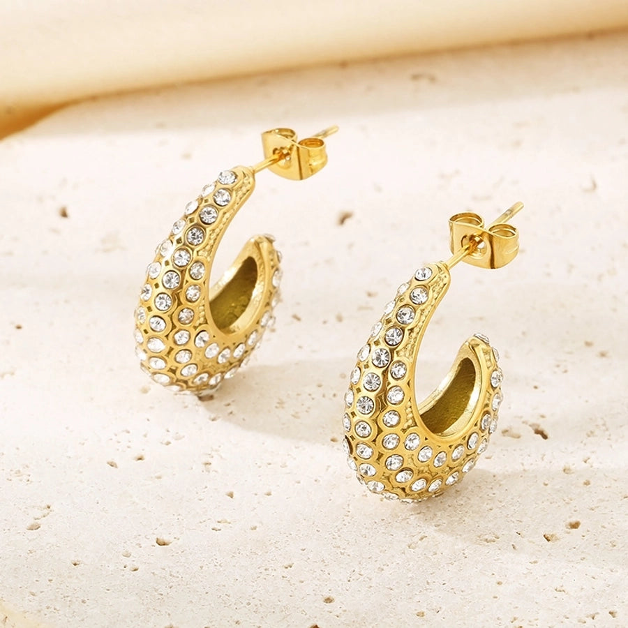 1 Pair Elegant Vintage Style Streetwear Geometric 304 Stainless Steel 18K Gold Plated Earrings