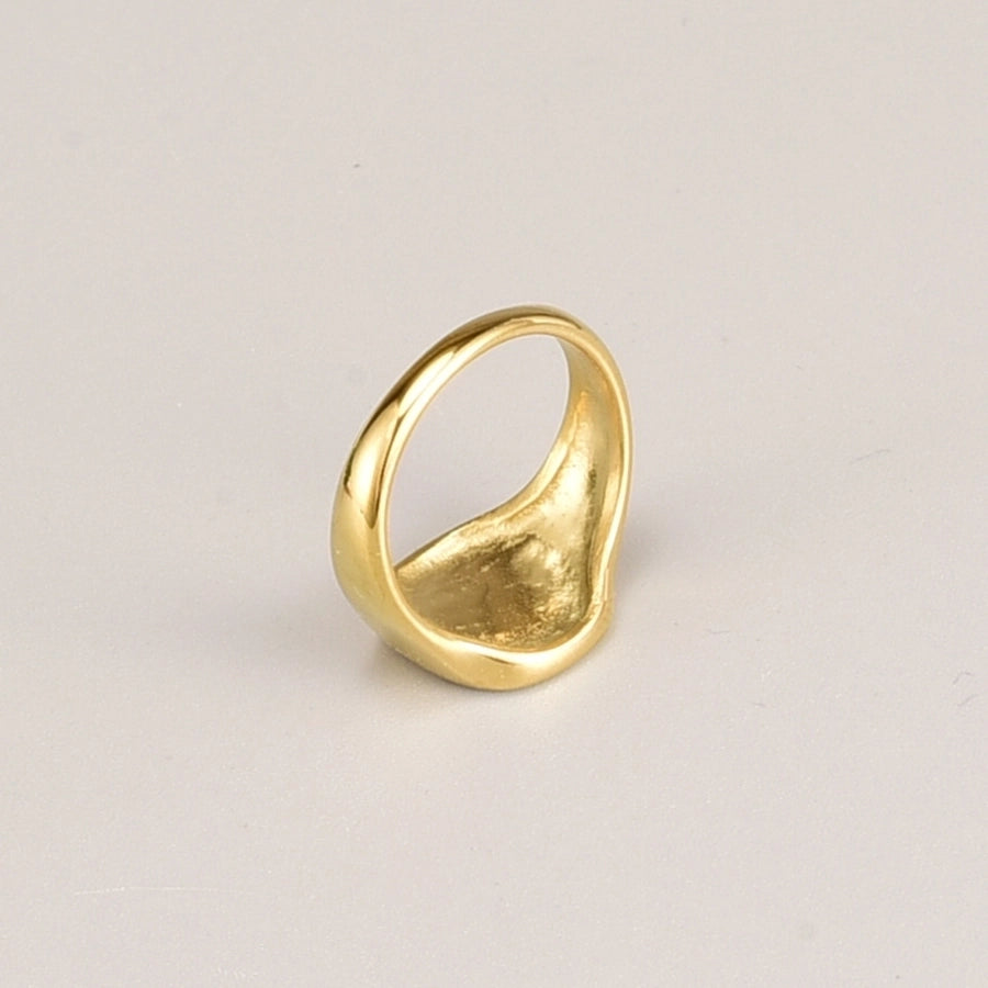 Jewelry Simple Style Classic Style Streetwear Solid Color 304 Stainless Steel 18K Gold Plated Plating Rings