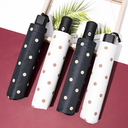 Retro Round Dots Polyester Iron Umbrella Rain Gear