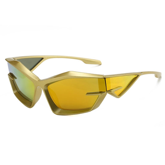 y2k solid color pc special-shaped mirror full frame sports sunglasses