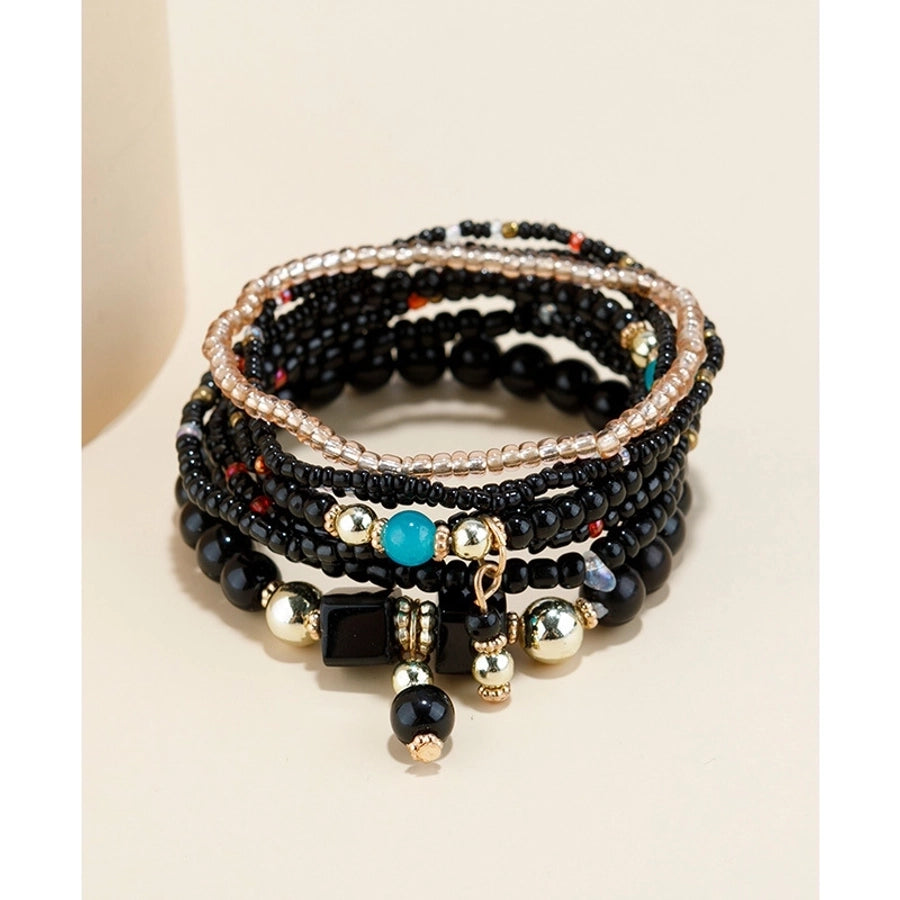 bohemian geometric mixed materials beaded artificial pearls shell bracelets