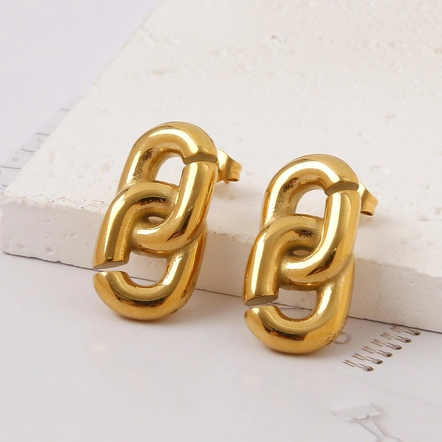 1 Set Elegant Vintage Style Geometric Plating 304 Stainless Steel Stainless Steel Earrings - CEJEW