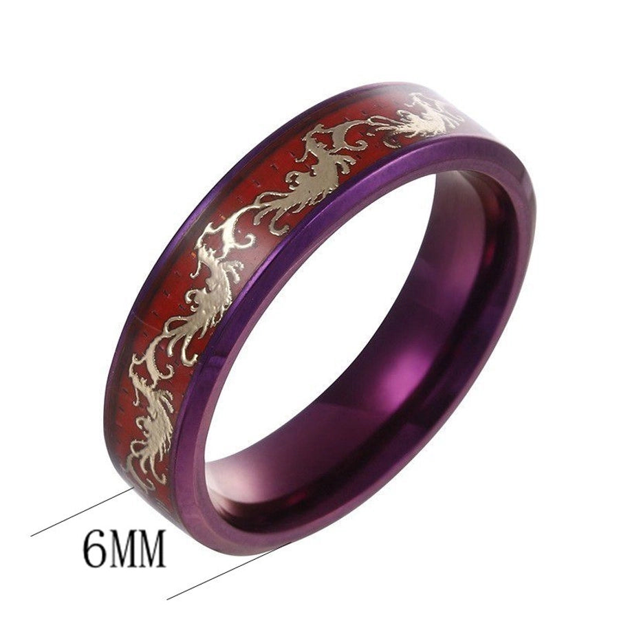 Jewelry Chinoiserie Classical Romantic Solid Color 304 Stainless Steel Purple Plated Rings