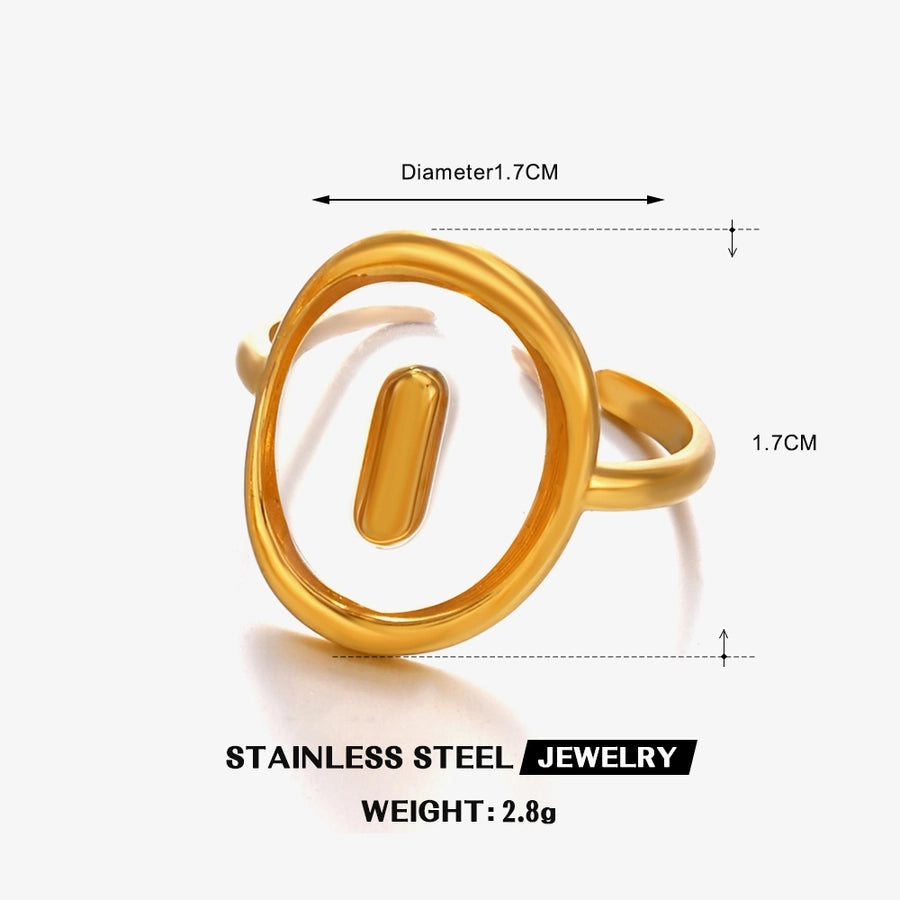 Jewelry Vintage Style Simple Style Letter 304 Stainless Steel Resin 18K Gold Plated Open Rings