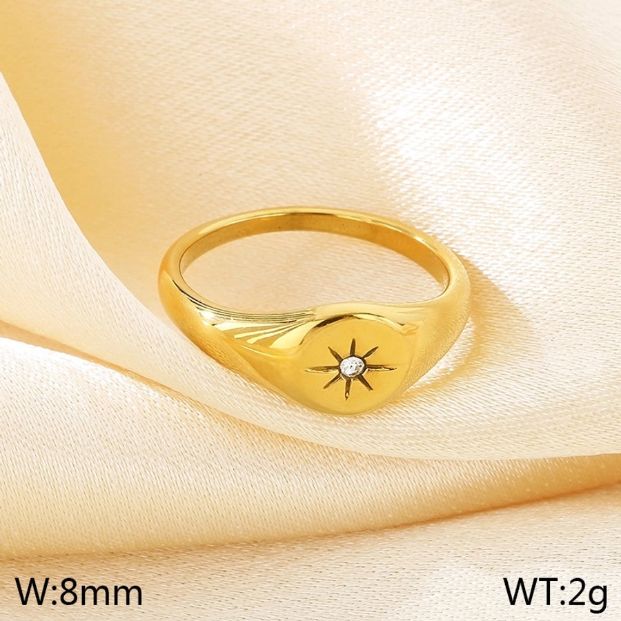 Jewelry Elegant Simple Style Streetwear Hexagram 304 Stainless Steel 18K Gold Plated Rings