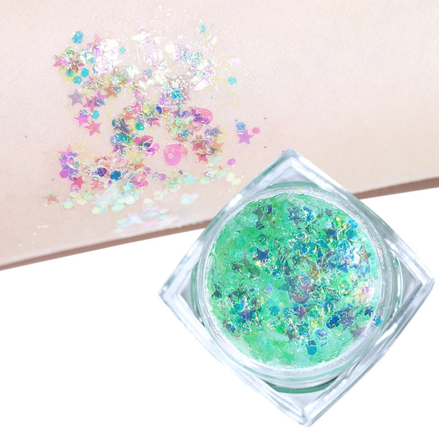 Colorful Glitter Glossy Sequin Nail Art Eye Makeup No Glue Needed Lolita Cosplay Performance Makeup Internet Celebrity Style