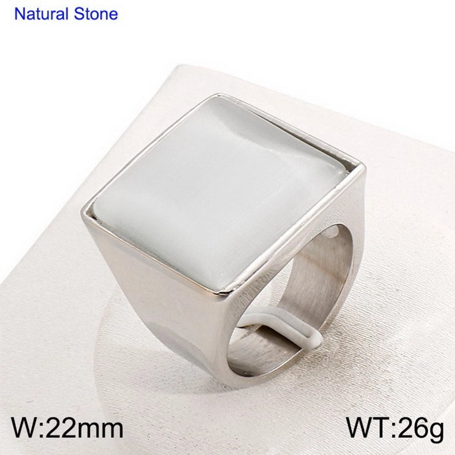 Jewelry Vintage Style Geometric Square Stainless Steel 18K Gold Plated Plating Rings