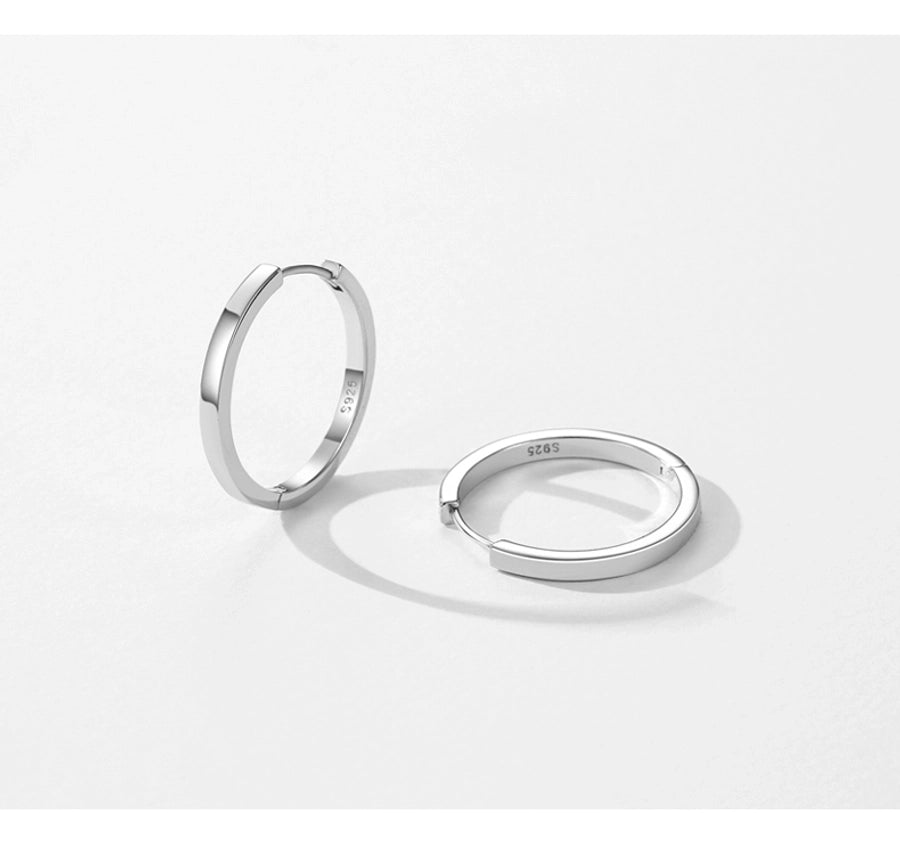 1 Pair 925 Sterling Silver Round Earrings