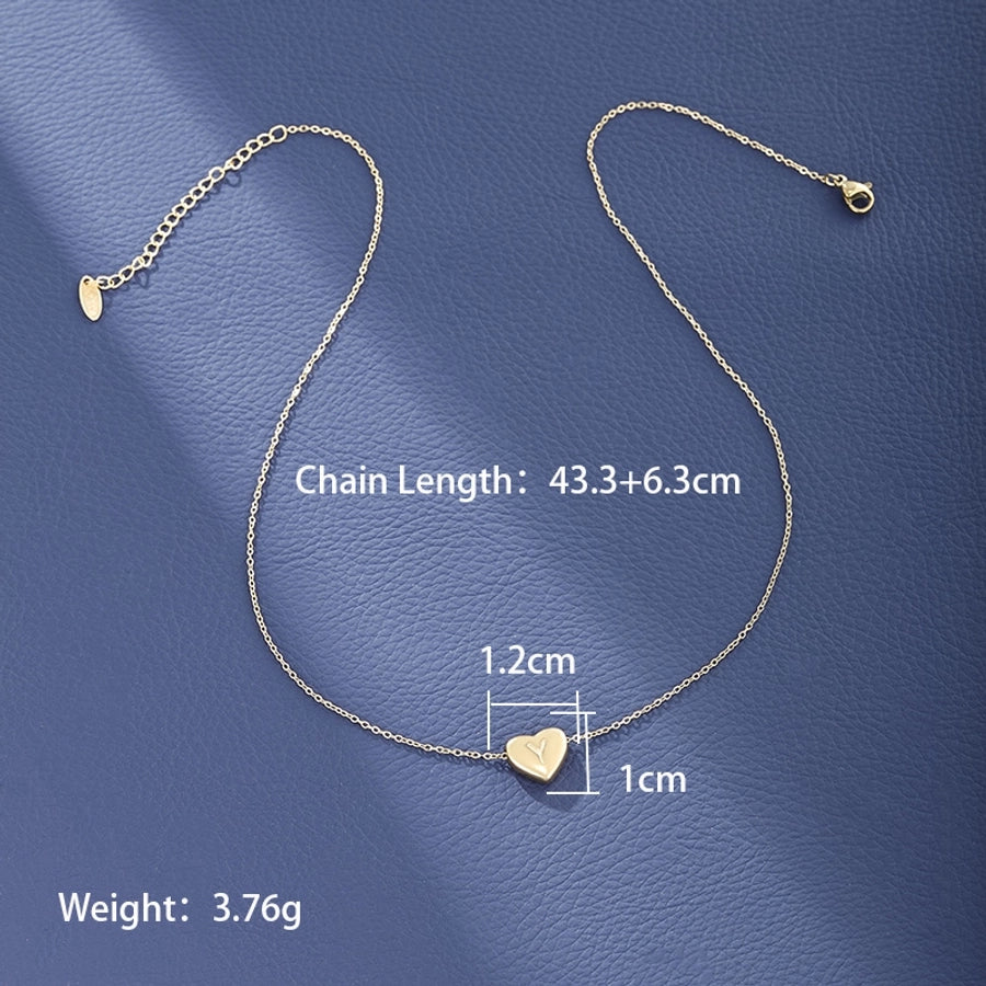 Jewelry XUPING Simple Style Commute Letter Heart Shape 304 Stainless Steel 18K Gold Plated Necklace