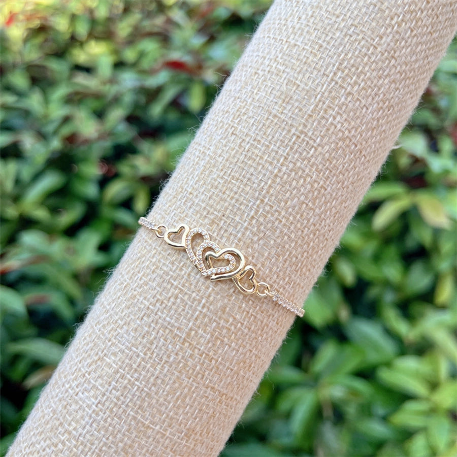 Copper 18K Gold Plated Infinity Heart Shape Bracelets