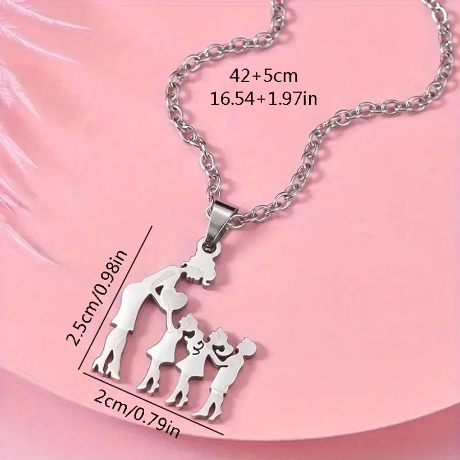 Jewelry Sweet Simple Style Human 304 Stainless Steel Pendant Necklace