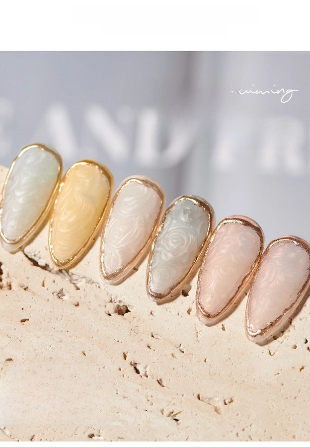 Pearl Shell Screw Thread Nail Polish Gel  New Autumn/winter White Aurora Borealis Texture Nail Art Uv Gel Pearl Shine