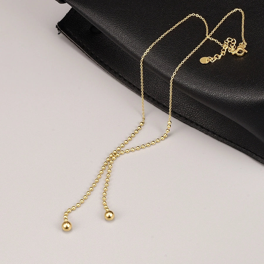 Jewelry Simple Style Solid Color 304 Stainless Steel 18K Gold Plated Pendant Necklace