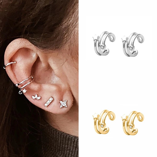 1 Pair Modern Style Classic Style Star Copper Zircon Ear Cuffs