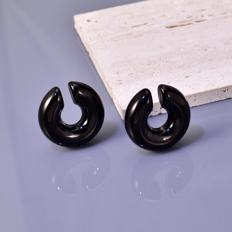 1 Pair Simple Style Classic Style C Shape Plating Titanium Steel Ear Studs