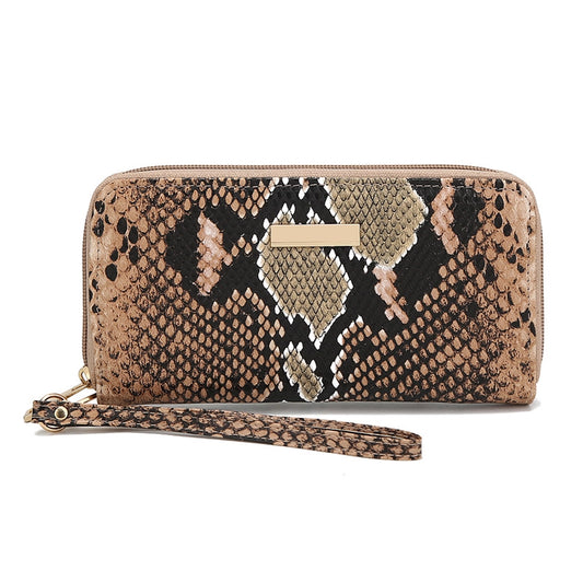 Women's Snakeskin Pu Leather Zipper Wallets