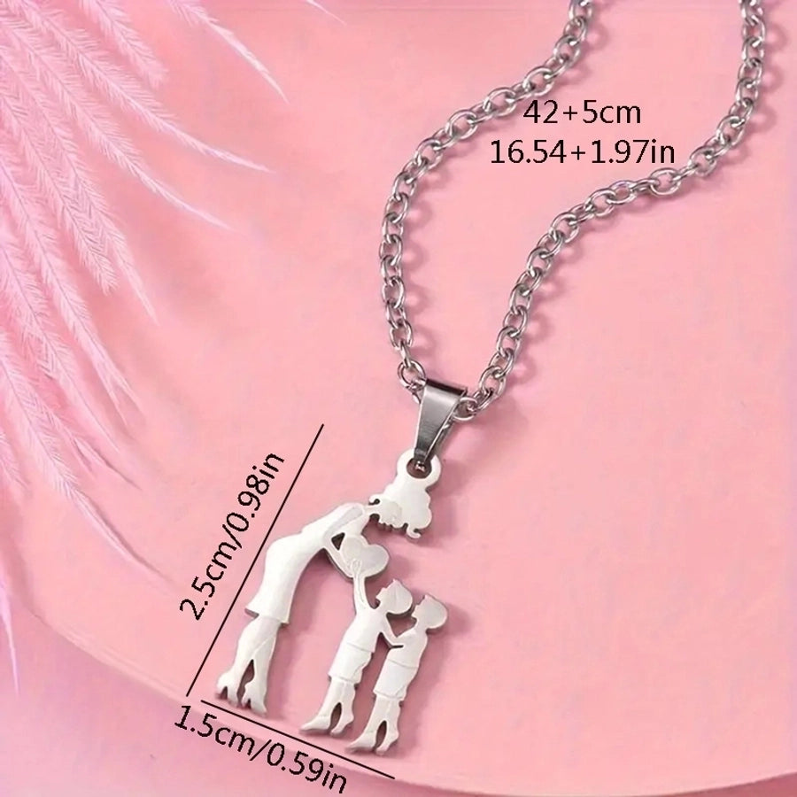 Jewelry Sweet Simple Style Human 304 Stainless Steel Pendant Necklace