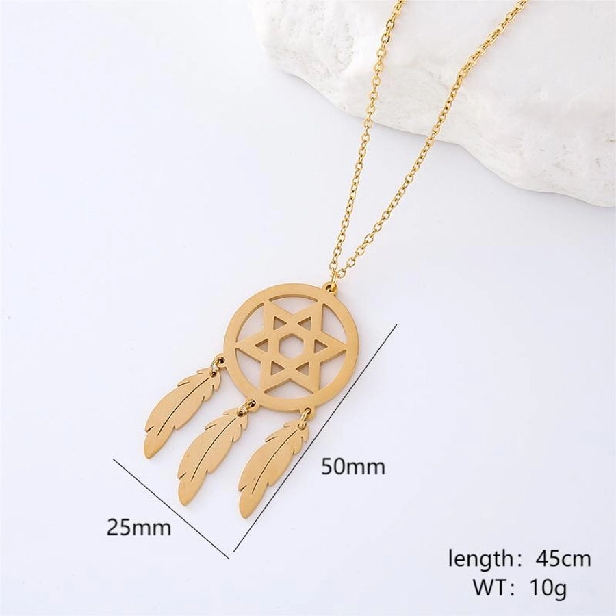 Jewelry Vintage Style Dreamcatcher 304 Stainless Steel Pendant Necklace